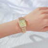 Fashionable New Square Dial Diamond Scale Women's Steel Band Quartz Watch Guilu S04442