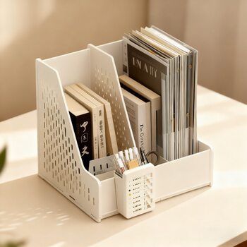 Desk Bookshelf Bookend Vertical Student Storage Rack Office Desk Storage Box Simple Bookend File Organizer