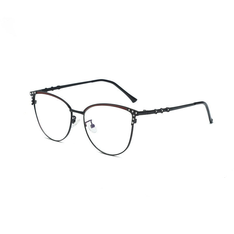 95187 Internet-famous New Diamond Anti-blue Light Cat Glasses Frame Women's European and American Ultra-light Cat-shaped Frame Flat Light Matching Glasses