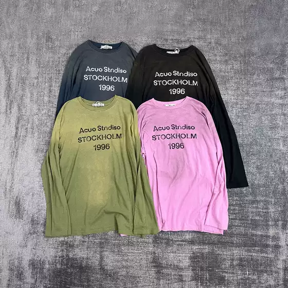 Ceiling Foreign Trade Stndiso Vintage 1996 Digital Tie-Dye Washed Distressed Long Sleeve T-Shirt Unisex Trendy Brand