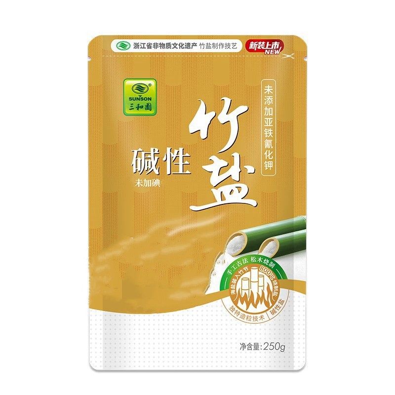 Sanheyuan Genuine Alkaline Non-Iodized Roasted Bamboo Salt Healthy Anti-Caking Agent-Free Iodine-Free Seasoning Salt Edible Salt