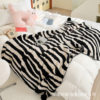 Special Offer Half Velvet Zebra Pattern Blanket Sofa Cover Blanket Autumn and Winter Warm Blanket Knitted Thread Blanket Super Soft Class a Standard