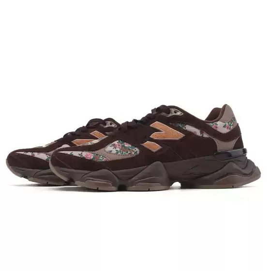 Cross-Border Pure Original 9060 Little Elephant Hoof Daddy Shoes Floral Brown Life Casual Shoes Comfortable Men's and Women's Low-Cut Running Shoes