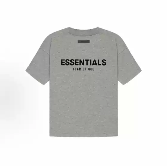 Essentials Ss22 Tee Light Oatmeal Logo Short-Sleeved Round Neck Pullover