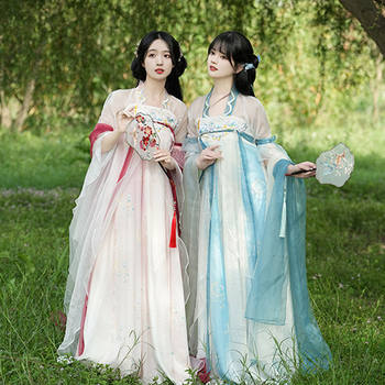 Spring and Summer New Han Dynasty Women [flower Language] Chest-length Han Elements Heavy Embroider Tang Dynasty Ancient Costume Bestie Outfit Daily Style