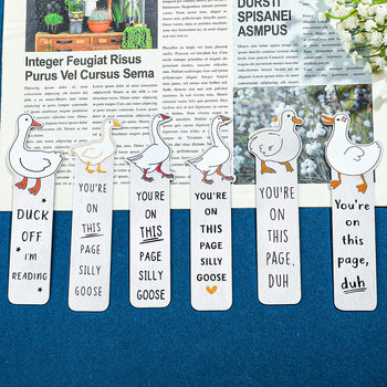 Amazon explosions silly goose stainless steel bookmark reading lovers inspirational gift personalized duck bookmark wholesale