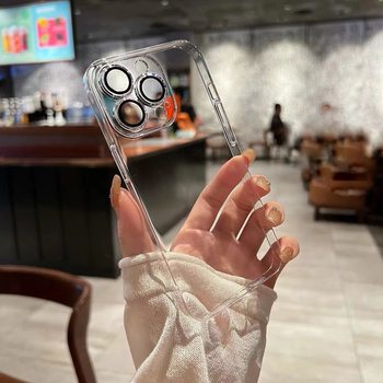 Transparent Non-Yellowing Phone Case Suitable for iPhone 17 Pro Max with Lens Film Pc Hard Shell Apple 16 Protective Case