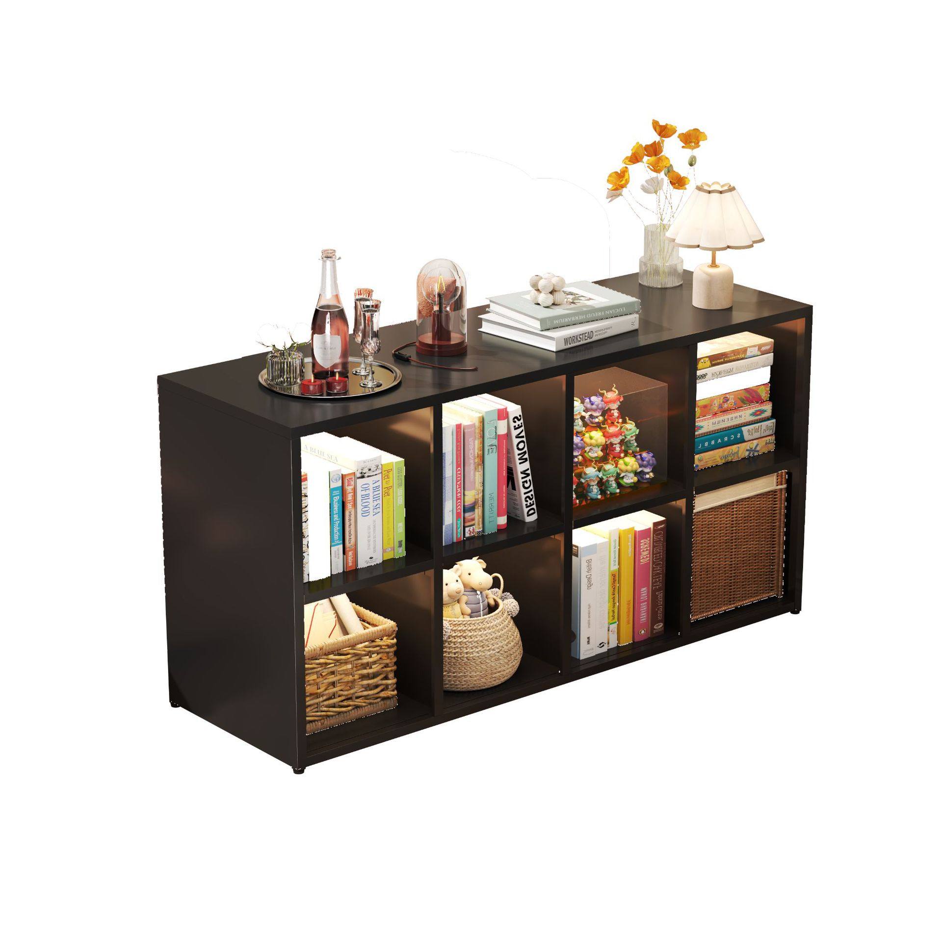 钢制书架自由组合格子柜书莱克书幼儿园方格柜矮柜展示书柜置物架