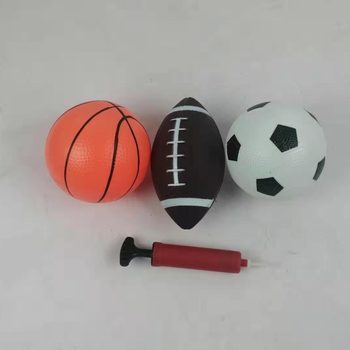 Factory direct toy ball environmental protection PVC children elastic inflatable basketball Football Football Plus pump