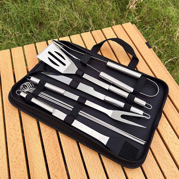Stainless Steel Barbecue Tool Set Combination Grill Four-Piece Set Cross-Border Outdoor Barbecue Essential Tools and Accessories Complete Set