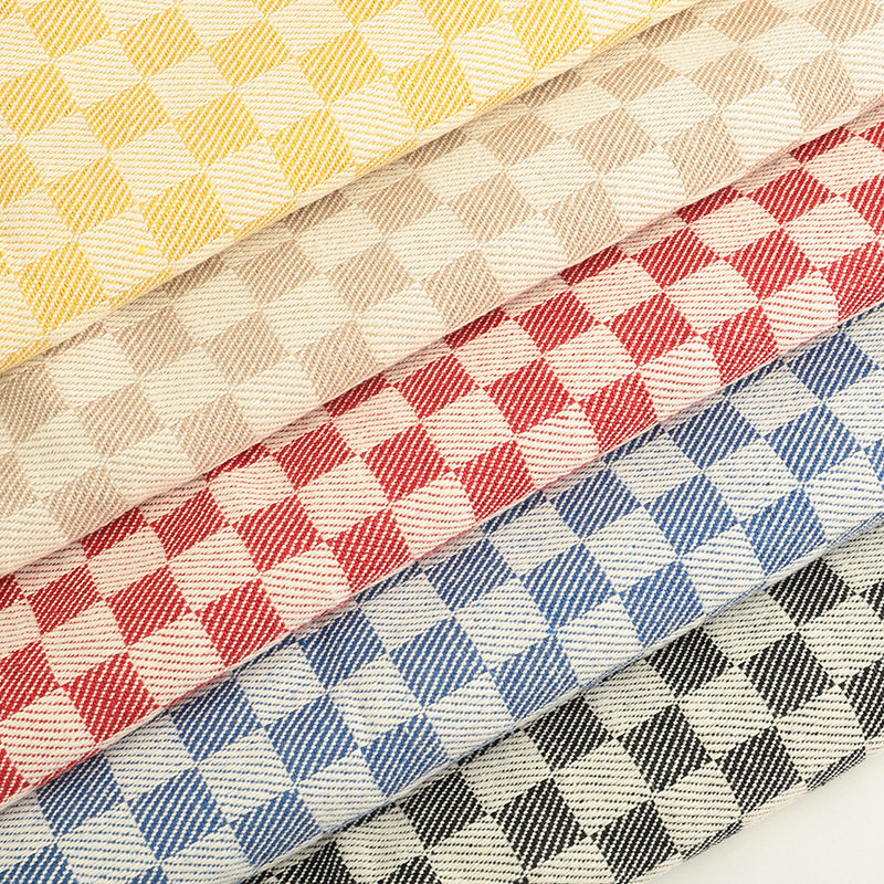 Soft Polyester-Cotton Yarn-Dyed Checkered Jacquard Canvas, Wear-Resistant Thick Plaid Pattern Sofa, Luggage and Shoe Material Fabric