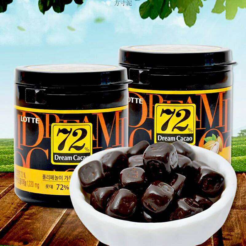 LOTTE Lotte 72% pure black chocolate beans 86g canned South Korea snacks chocolate candy a wholesale