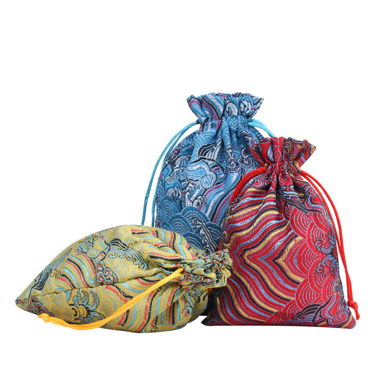 Manufacturer Wholesale Brocade Cloth Bag, Toy Bag, Bead Bag, Jewelry Bag, Storage Bag, Drawstring Bag, Handmade Brocade Bag