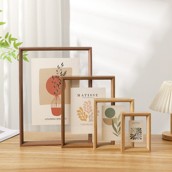 Double-sided Transparent Photo Frame Glass A4 Frame Mounted Frame 8-inch Craft and Painting Photo Stand Leaf Specimen Display Frame