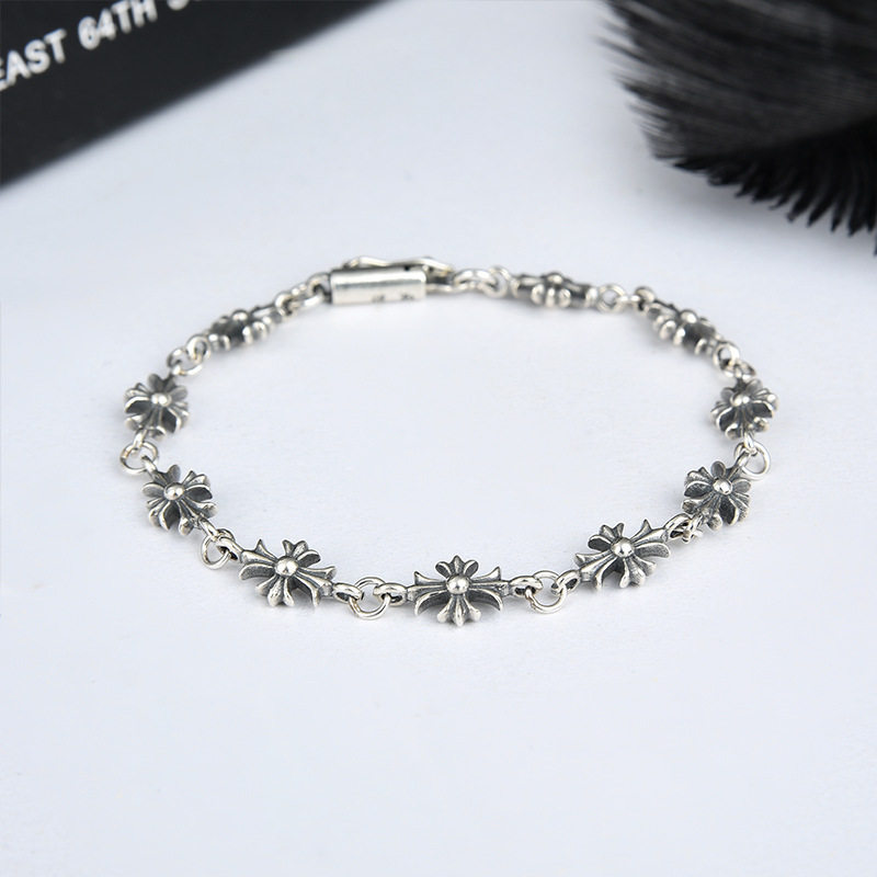 Trendy Crow Bracelet, Vintage Thick Letter Bracelet, Dice, Scout Flower, Cross Flower, Full Flower with Diamonds, Gold Wholesale