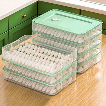 Dumpling Box Frozen Dumplings Multi-Layer Refrigerator Special Large-Capacity Dumpling Preservation Box Food-Grade Tray Frozen Dumpling Box