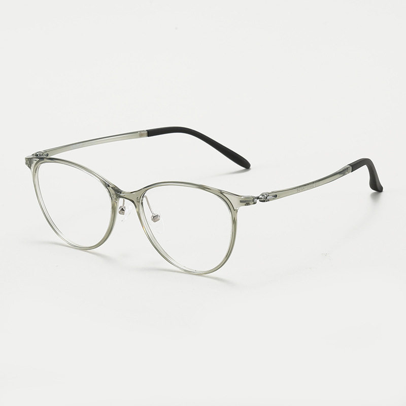 1176 Retro Ultra Light Elastic Cat's Eye Plastic Steel PPSU myopia glasses frame Women's fashionable European and American color changing glasses frame