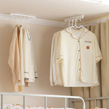 Plastic Clothes Hanging Artifact in College Dormitory, Punch-Free Hook, Dormitory Upper Bunk, Bedside Storage Clothes Rack