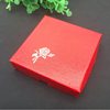 Red Square Paper Box Packaging Box for Jade Flower Bracelet, Rose Flower Bracelet Paper Box, Simple Bracelet Gift Box