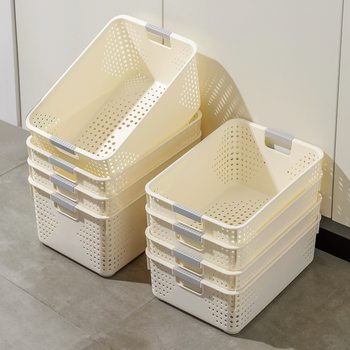 Cream Oversized Storage Basket Snacks Sundries Desktop Living Room Toy Storage Basket Plastic Storage Box Drop Shipping