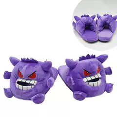 Pokémon Gengar Plush Slippers Purple Gengar Slippers for Home Men's Winter Slippers
