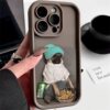 For Apple iPhone15/14promax phone case cartoon puppy 13/12/11/16 popcorn