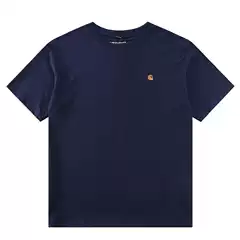 Carhart Gold Label Embroidered Short-Sleeved Trendy Brand Classic Loose Pure Color Half-Sleeved T-Shirt for Men and Women Couples