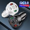 66W Car Charger Qc3.0 Fast Charging One-To-Four Car Cigarette Lighter Plug Four-Port Car Charger Super Fast Charging