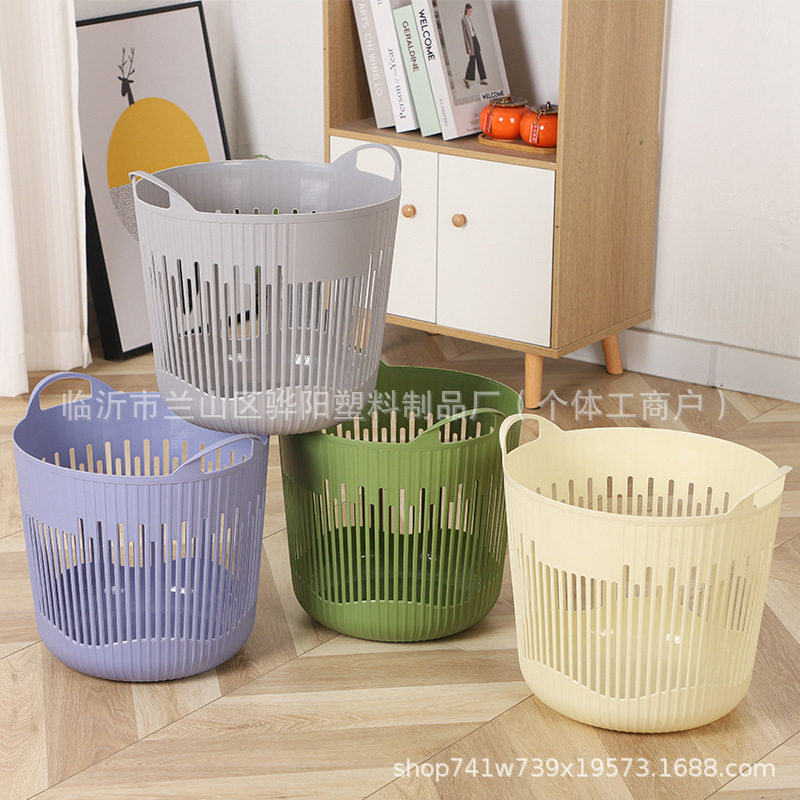 Wholesale Plastic Dirty Clothes Basket, Portable Clothes and Toy Storage Basket, Large Thickeneded Cut Out Dirty Clothes Basket, Logo Printable