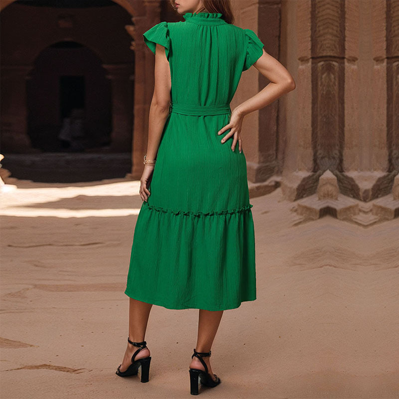 Summer Womens Dress Mid Length Solid Color Casual Style Perfect for Everyday Wear Wholesale Available