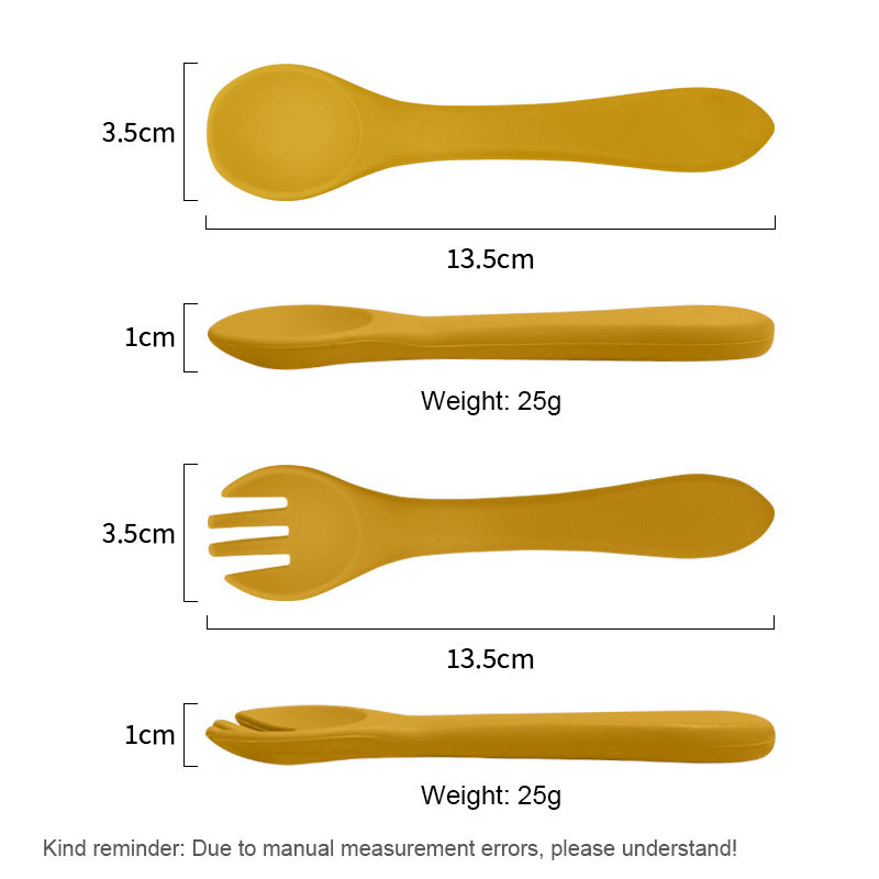 Silicone Spoon for Children, Multi-Color Training Spoon, Short Handle Baby Spoon, Infant Feeding Tableware, Complementary Food Spoon, in Stock, New Color for Feeding