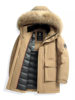 Extremely cold thickened cap design with removable raccoon fur collar high efficiency cold long down jacket.