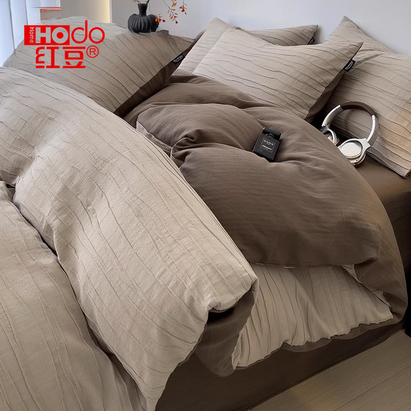 Light Luxury and High-End Feel 100% Xinjiang Cotton Washed Cotton Four-Piece Set Pure Cotton 2026 New Style Duvet Cover Bed Sheet Three-Piece Set