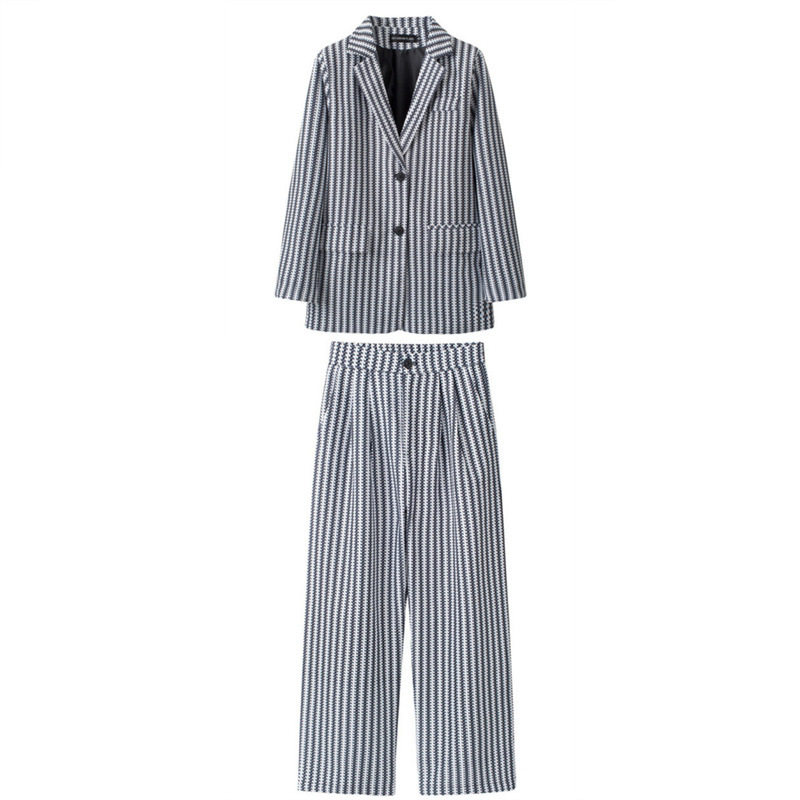 小西装复古外套修身时尚2026春秋季女韩版休闲设计感上衣西裤套装