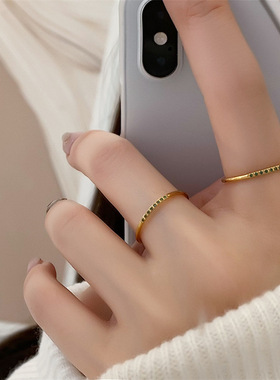 大码戒指女大圈口胖人镶钻指环