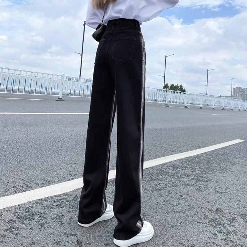 High Waisted Wide Leg Jeans for Women Gradient Design Loose Fit Floor Length Spring and Autumn Fashion Wholesale