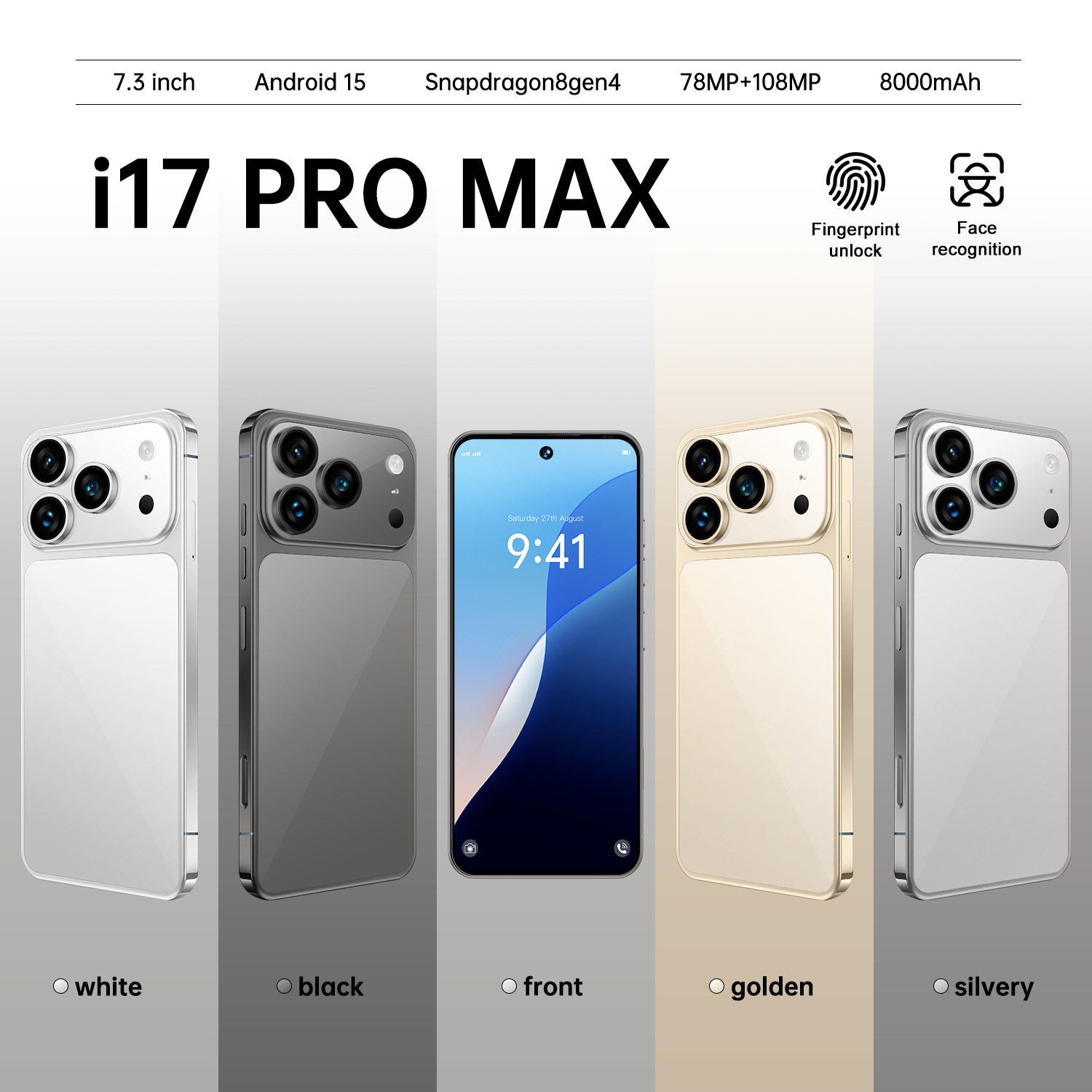 爆款i17 Promax大屏4g网络6.6英寸智能手机热销数码跨境爆款厂家