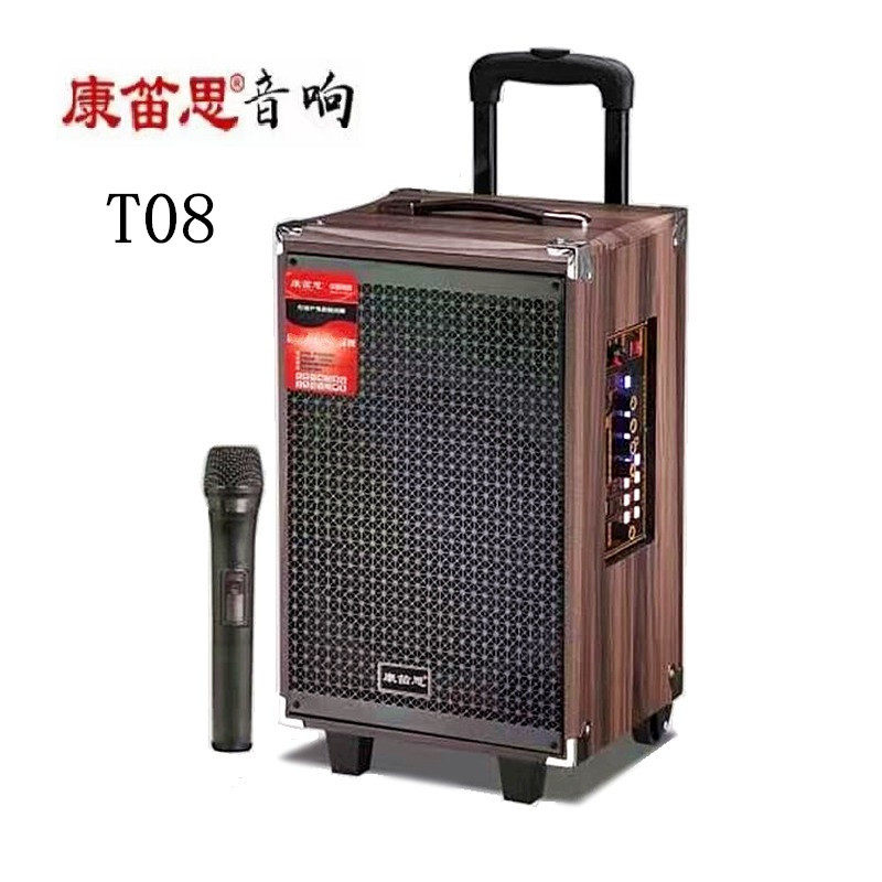 Multifunctional Square Dance Speaker 8inch Outdoor Karaoke Dance High-Power Rechargeable Karaoke Pole Speaker Bluetooth Performance