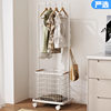 Household Bedroom Floor-Standing Clothes Rack, Mobile Simple Coat Rack, Room Entrance Pole-Type Clothes Hanging Storage Rack