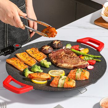 Shake Sound Explosive Maifan Stone Barbecue Plate Household Electric Baking Plate Korean-style Baking Plate Outdoor Teppanyaki Household Non-stick Pan