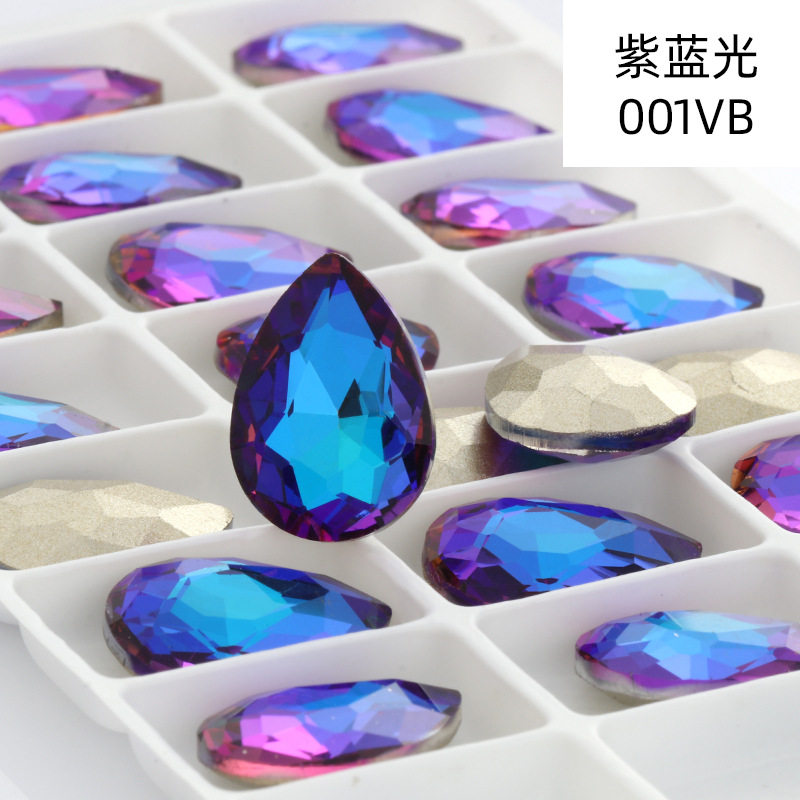 水滴形尖底异形钻银底玻璃钻义乌现货手机壳服装饰品水滴钻