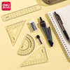 Deli stationery examination special set of ruler compasses for college entrance examination ruler triangle four-piece set of ruler suit for primary school students