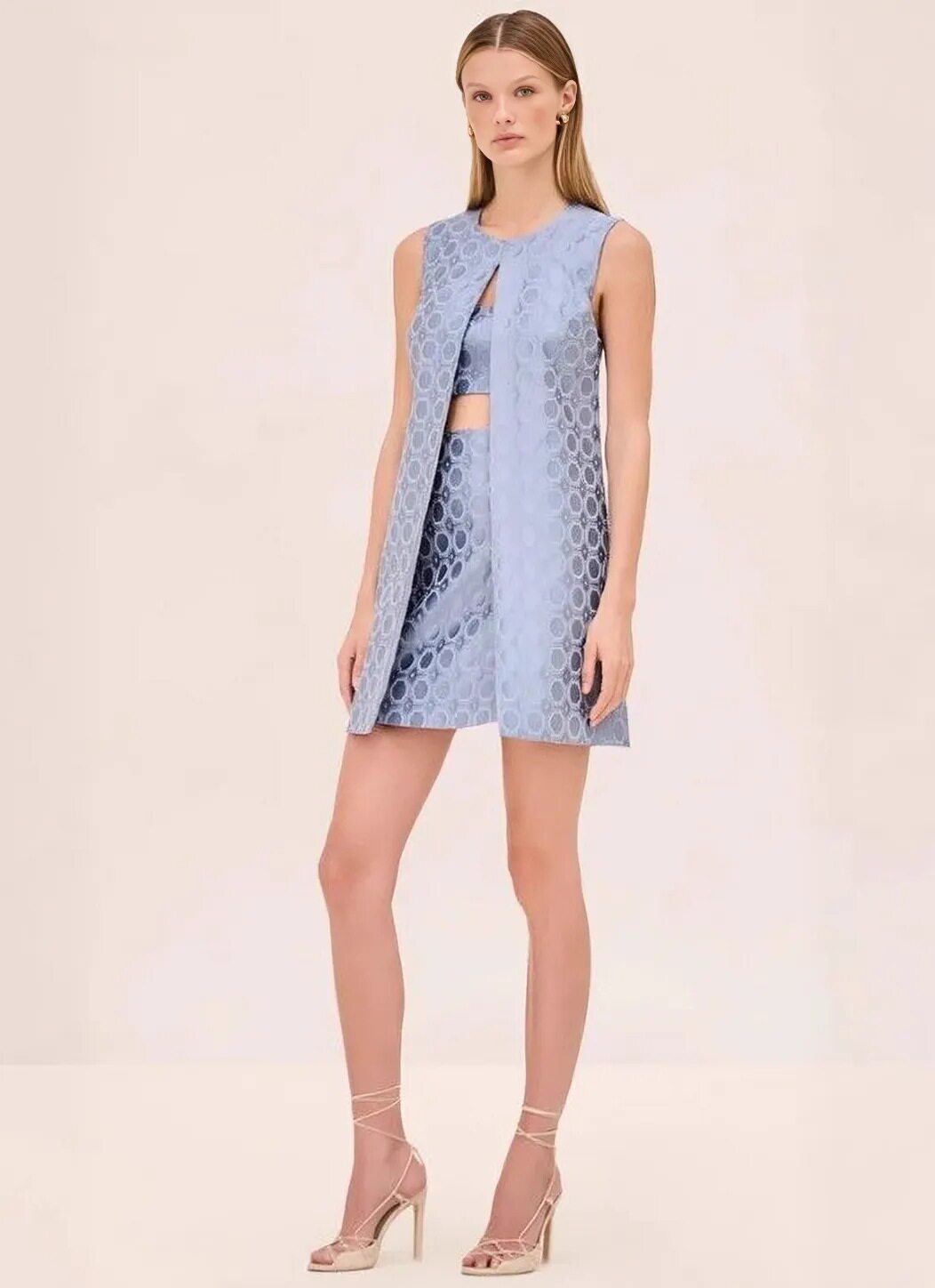 Summer Womens Dress Fashionable Floral Print Sleeveless Round Neck Casual Wear for Parties or Events Wholesale