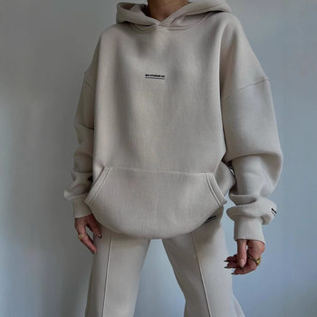 Autumn and winter 2024 new casual cross-border sweater suit fleece-lined long sleeve fashion padded pants sports two-piece women