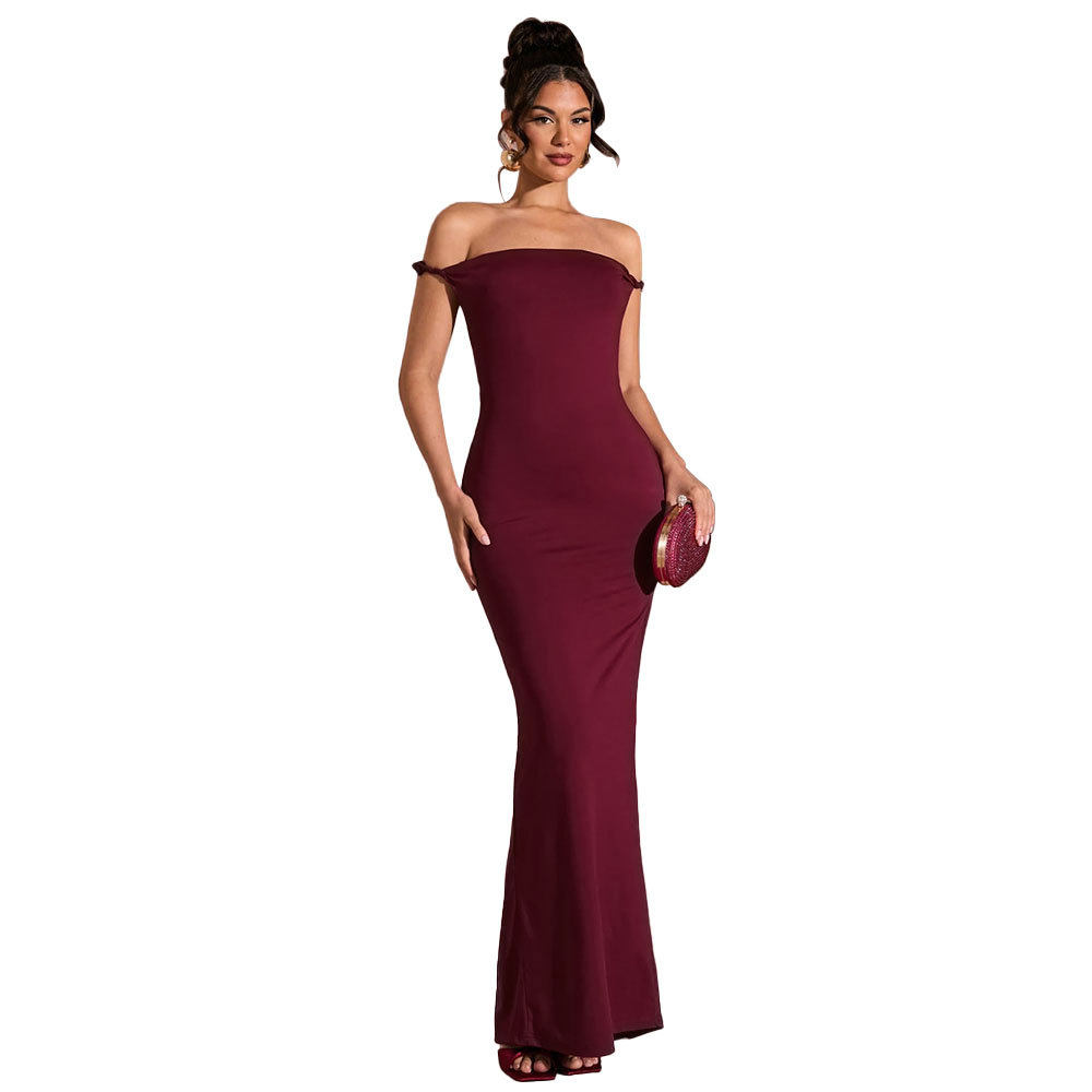 Elegant Summer Maxi Dress for Women Off Shoulder Backless Party Style Perfect for Formal Events Wholesale Available