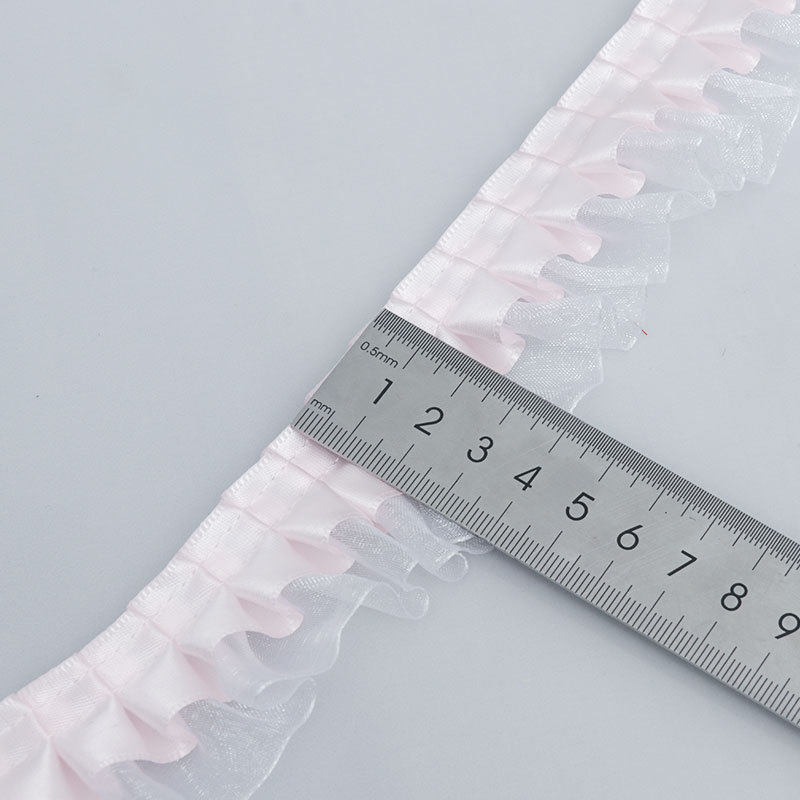 4cm double-layer pleated polyester transparent chiffon edge clothing accessories skirt cuff handmade diy skirt lace