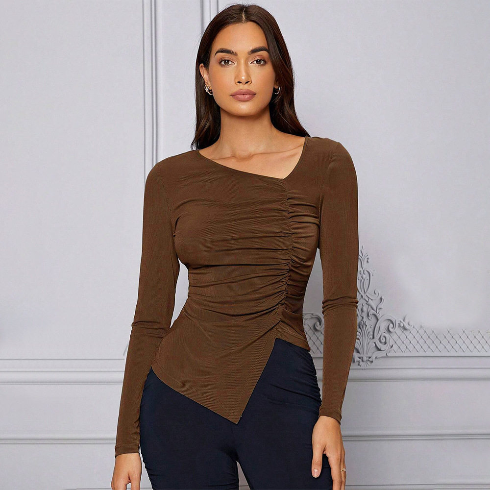 Elegant French Style Womens T Shirt Slim Fit Sophisticated Design Spring Summer Fashion Wholesale Available