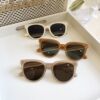 Korean Oval Frame Sunglasses for Women Ins Trendy Style Showing Small Face Retro Personalized Sunglasses Pc Material