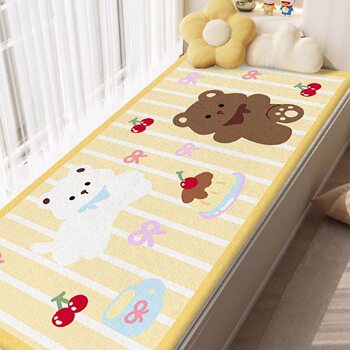 Cartoon Cute Little Animals Bedroom Imitation Cashmere Decorative Bedside Rug, Soft and Stain-Resistant, Dust-Proof Balcony Bay Window Mat, Dropshipping
