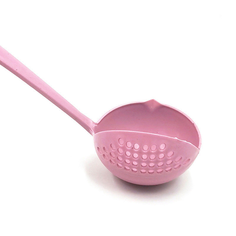 Wheat Straw Two-In-One Long-Handled Plastic Colander Filter Creative Tableware Hot Pot Scoop Household Kitchen Spoon